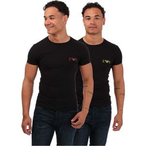 Men's Armani 2 Pack T-Shirts in Black