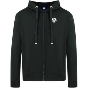 Zwarte hoodie met rits en North Sails-logo