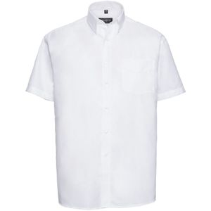 Russell Collection Heren Oxford Easy-Care overhemd met korte mouwen (Wit)
