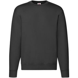 Fruit of the Loom Heren Premium Ingelegd Sweatshirt (Zwart)