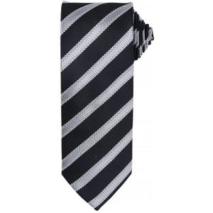 Premier Heren Wafelstrook Formele zakelijke stropdas (Pakket van 2) (Zwart/Donkergrijs)