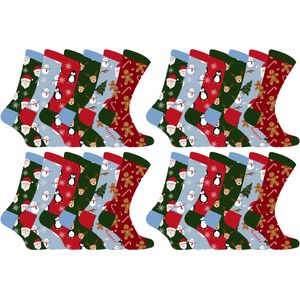 Nieuwe kerstsokken voor kinderen met leuke patronen - 24 Pack