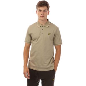 Lyle & Scott Herenpolo met ton-sur-ton bies (Beige)
