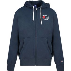 Champion Grote Marineblauwe Hoodie Met C-logo En Rits - Maat S