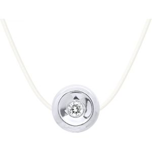 Diamond Necklace 0030 Cts Nylon Transparant 925