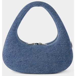 Coperni - Swipe Baguette Bag - Canvas - Washed Blue - Crossbody Bag