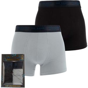 Heren Ted Baker 2 Pak Modal Trunks in Zwart Zilver