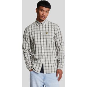 Lyle & Scott - Gewassen Geruit Popeline - Overhemd - Grijs - Lange Mouwen