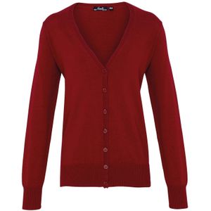 Premier Dames/Dames Katoen Acryl V Hals Vest (Bourgondië)