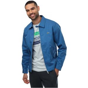 Men's Lacoste Zipped Organic Cotton Gabardine Jacket in Blue