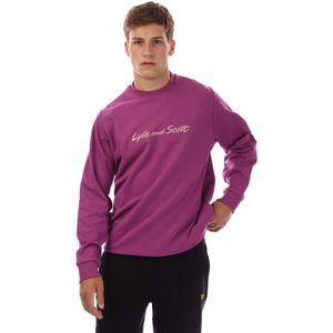 Lyle And Scott - Script Sweatshirt - Paars - Heren