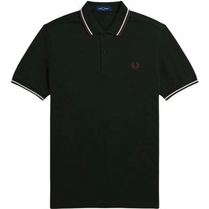 Fred Perry - Poloshirt - Donkergroen - Katoen - Korte Mouw