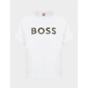 Hugo Boss Monogram Logo Print T-shirt voor dames in Wit