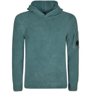C.P. Company Chenille Shaded Spruce Cotton Pullover Hooded Jumper