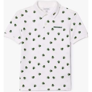 Lacoste - Juniors Piqué Print - Poloshirt - Wit