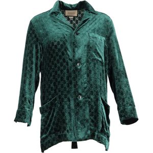 Gucci GG-Devoré Shirt in Groene Velours