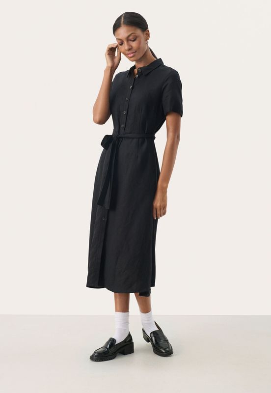 Part Two - Blousejurk - Zwart - Korte Mouwen - Knoopsluiting