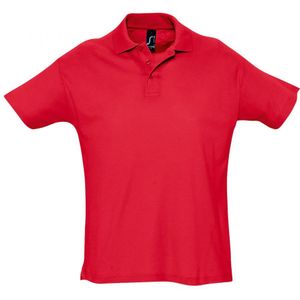 SOLS Heren Zomer II Pique Poloshirt Met Korte Mouwen (Rood) - Maat XL