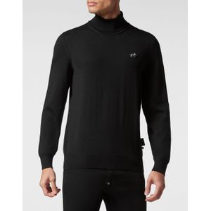 Philipp Plein - Wool Turtleneck LS Basic - Coltrui - Zwart - Dames