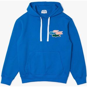 Heren Lacoste Loose Fit Organic Cotton Hoodie in Blauw