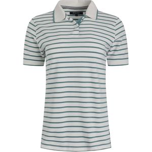 Weird Fish Dames Janely Gestreepte Pique Poloshirt (Mineralenblauw)