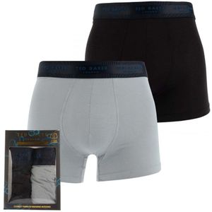 Heren Ted Baker 2 Pak Modal Trunks in Zwart Zilver