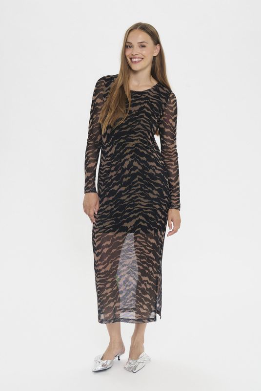 Saint Tropez - Zulvir SZ Dress - Maxi-jurk - Veelkleurig - Zwarte Verschoven Streken