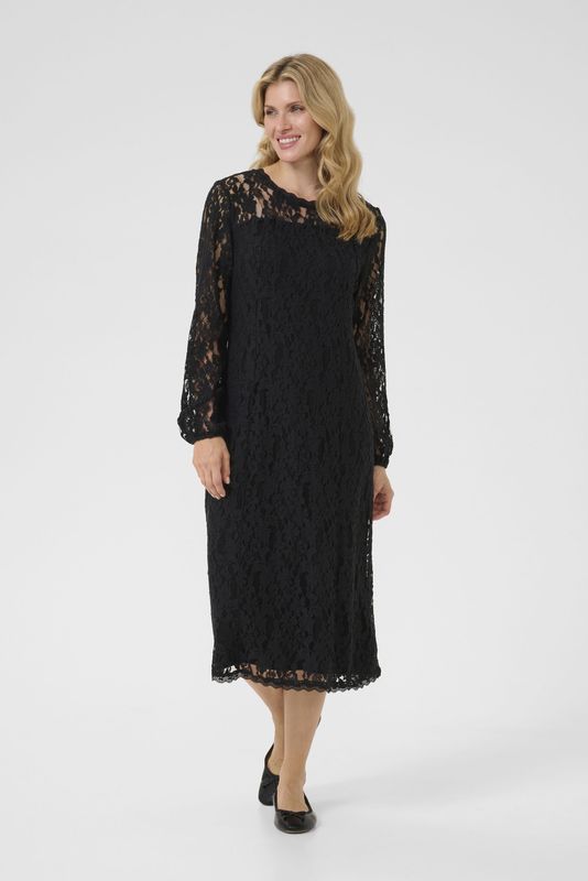 Cream - Jurk 'Kit' - Zwart - 3/4 Lengte - Lange Mouw