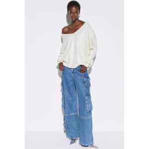 V-hals Folie Print Gebreide Trui