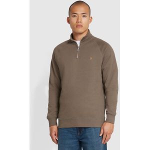 Heren Farah Jim 1/4 Zip Sweatshirt in Taupe