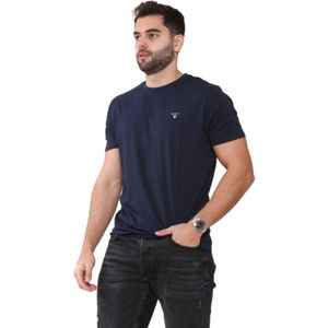 Gant - Heren T-shirts - Blauw - Regular Fit - 100% Katoen