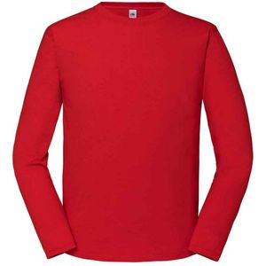 Fruit of the Loom Heren Iconic T-shirt met lange mouwen (Rood)