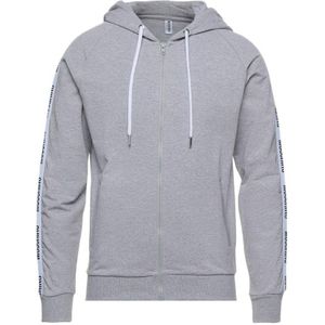 Moschino tape logo grijze hoodie met rits