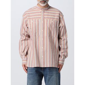 Gestreepte Katoenen Shirt met Mandarin Kraag