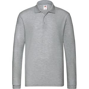 Fruit of the Loom Heren Premium Heather Poloshirt met lange mouwen (Atletische Heide Grijs)