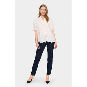 Blouse met korte mouwen Regular fit Ice white
