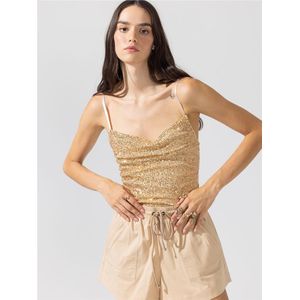 Body à sequins avec bretelles à pression