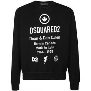 Dsquared2 Klassieke Zwarte Sweater Met Raglanpasvorm En Logo - Maat S