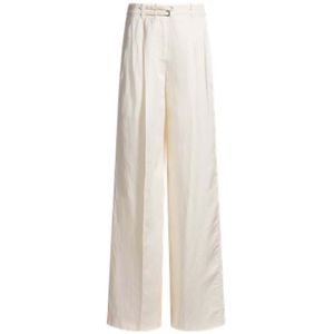 Dames Boss Taualy-W Relaxed Fit Broek met Wijde Pijpen in Wit
