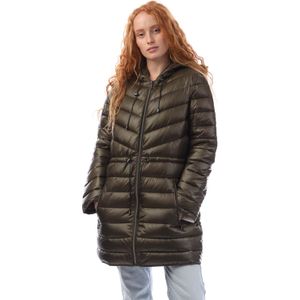 Dames DKNY Pufferjas met ritssluiting in grijsgroen