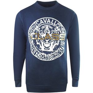 Cavalli Class - Sweatshirt - Marineblauw - Groot Cirkellogo