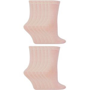 12 paar katoenen effen kleurrijke casual kindersokken - Lichtroze