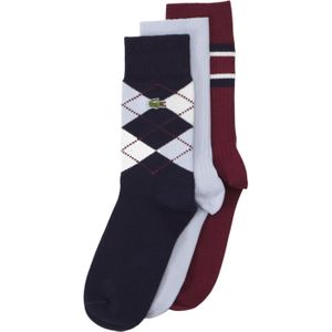 Lacoste Katoenen Crew Sokken voor Volwassenen (Set van 3) (Veelkleurig)