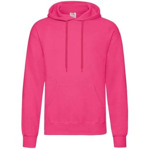 Fruit of the Loom Volwassenen Unisex klassiek sweatshirt met capuchon (Fuchsia)