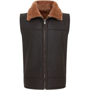 Heren - Bruin - Shearling Sheepskin Gilet - Ambler
