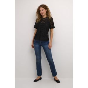 Blouse met korte mouwen Regular fit black