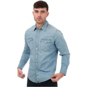 Men's Levis Barstow Standard Fit Western Shirt in Denim