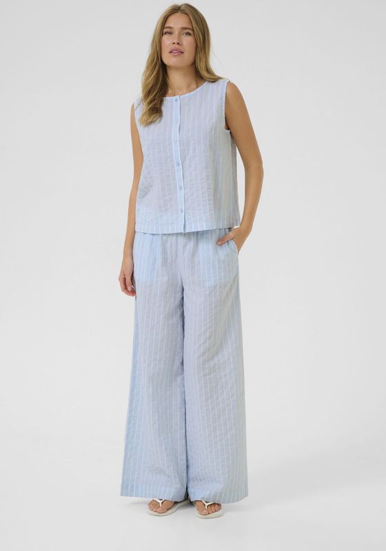 Blouse met korte mouwen Baggy fit Blue/White Stripe blue white