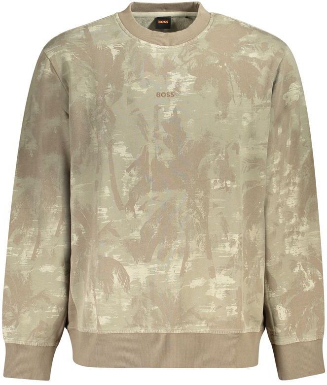 Hugo Boss - Katoenen Trui - Bruin - Lange Mouwen - Geborsteld Katoen