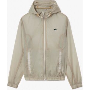 Heren Lacoste Lichtgewicht Waterafstotend Sportjack in Crème